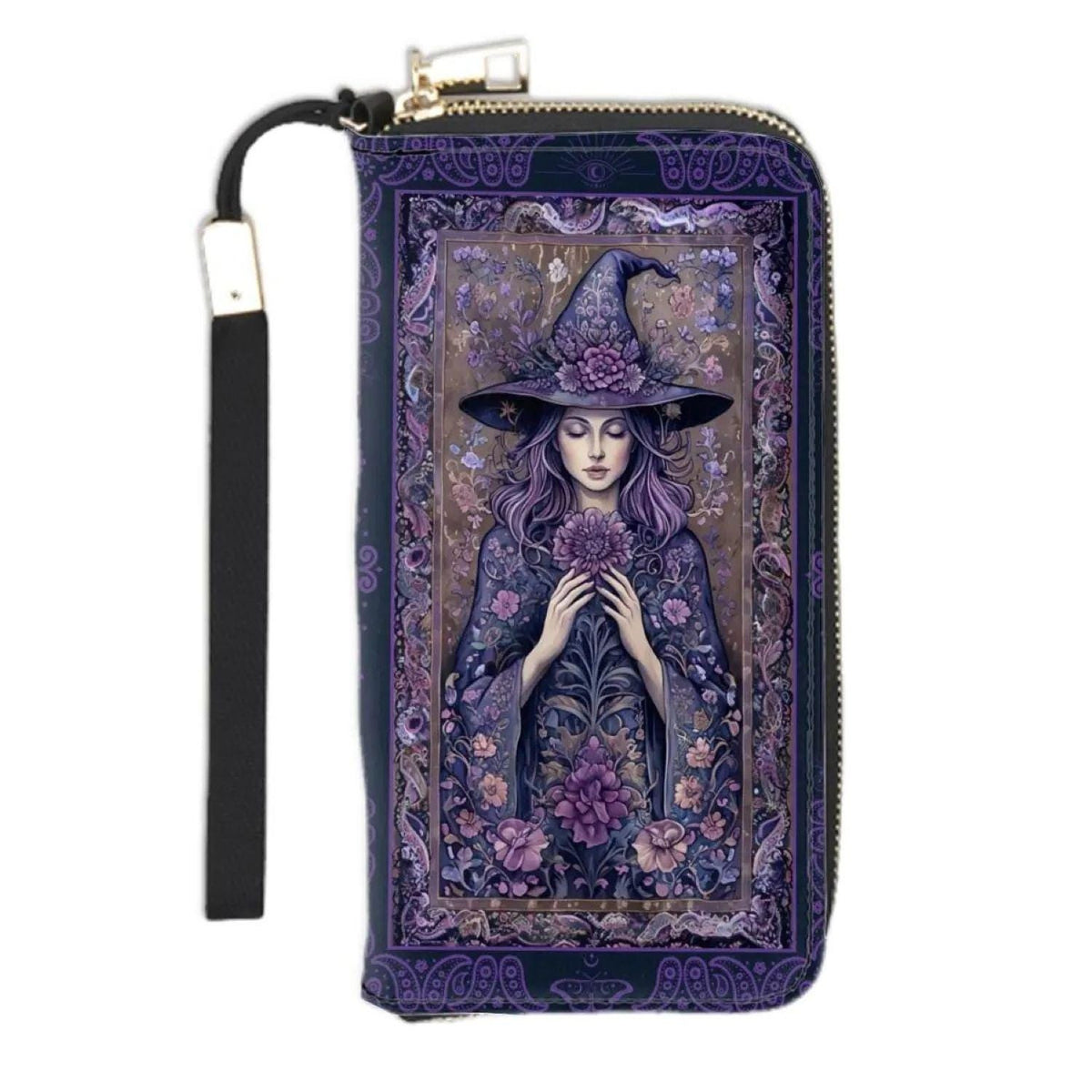 Purple Witch Wristlet Wallet Gift for Bestie