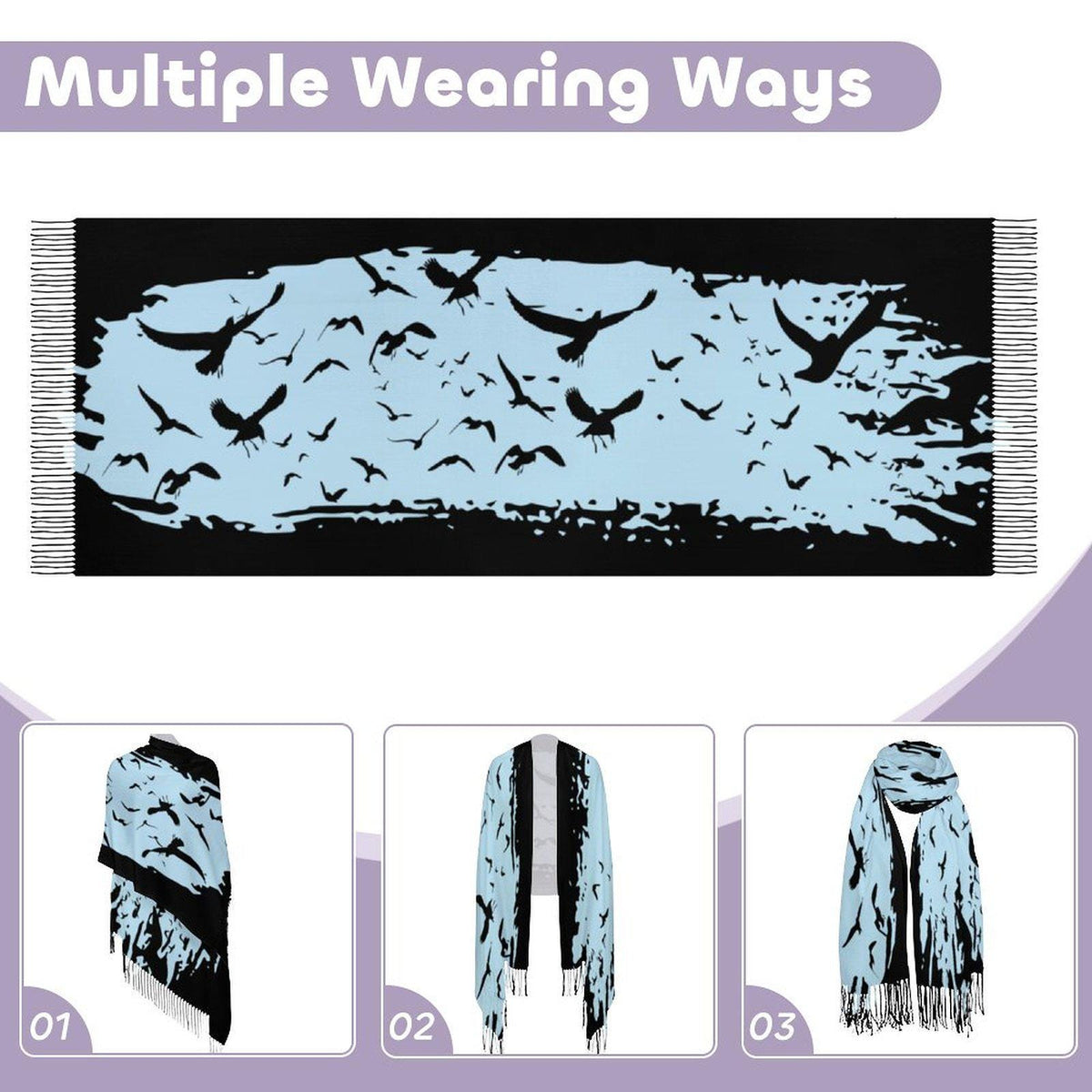 Gothic Clothing for the lil' Witch in You Murder of Crows Wrap Witchy Raven Shawl Fall Witchcore Wardrobe Gift for Sisters Mom & Daughter