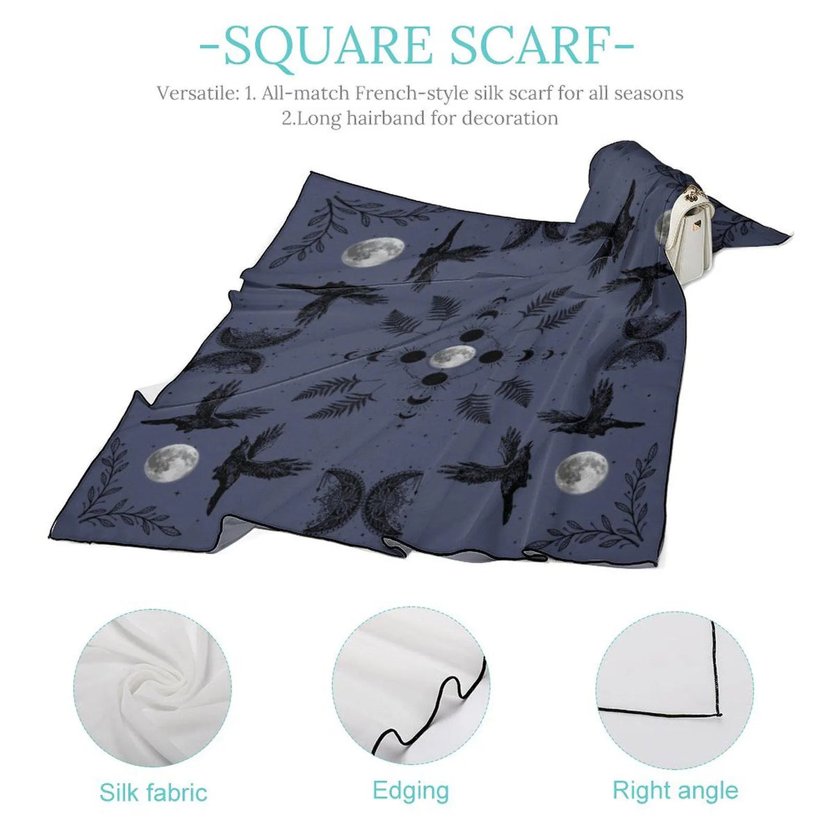 Magical Witch Square Gift for Mom Mystical Head Scarf for Gothic Halloween