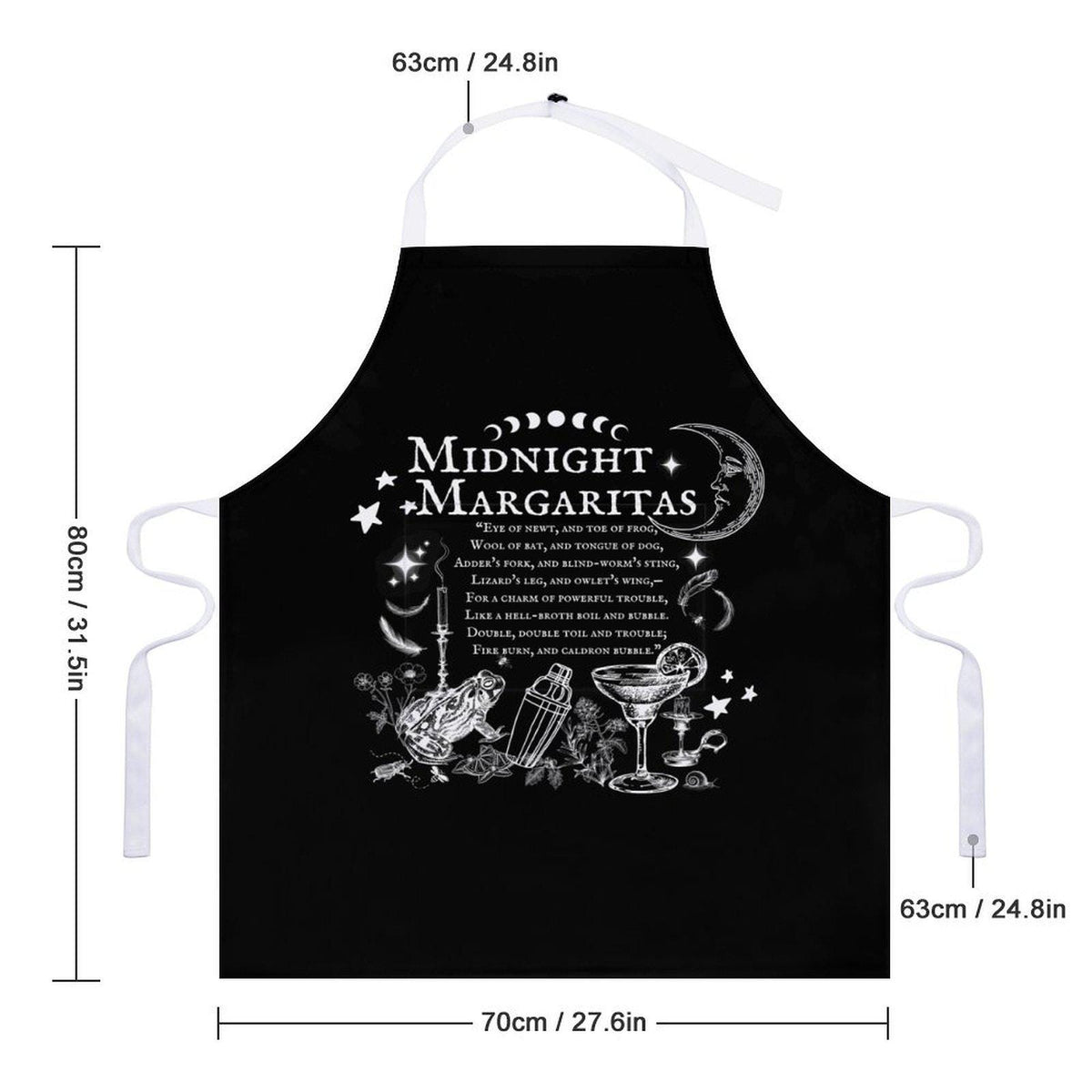Witchy Spell apron for Cute Halloween Witch Gift Practical Magic Witchcore Essentials Midnight Margaritas Witchy Kitchen Accessory Gothic