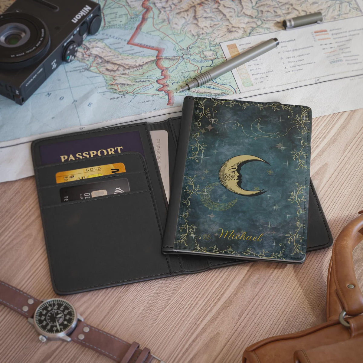Witchy Travel Lover Gift Luna Moth Passport Holder Dark Aesthetic Travel Accessories Gothic Cover Dark Academia Whimsi Goth Travel Wallet
