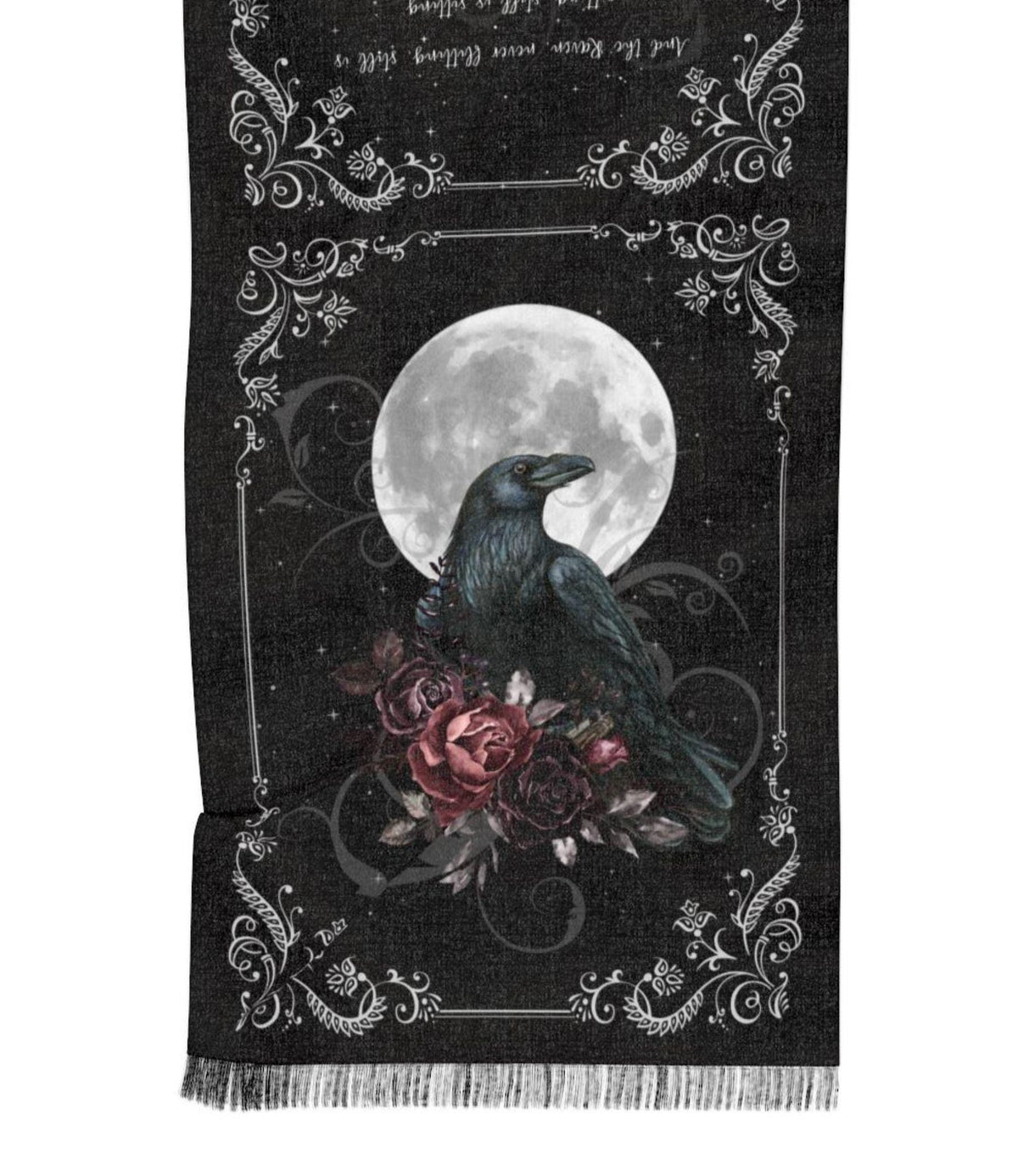Edgar Allan Poe "The Raven" Poem Scarf: Gothic Book Lover Gift