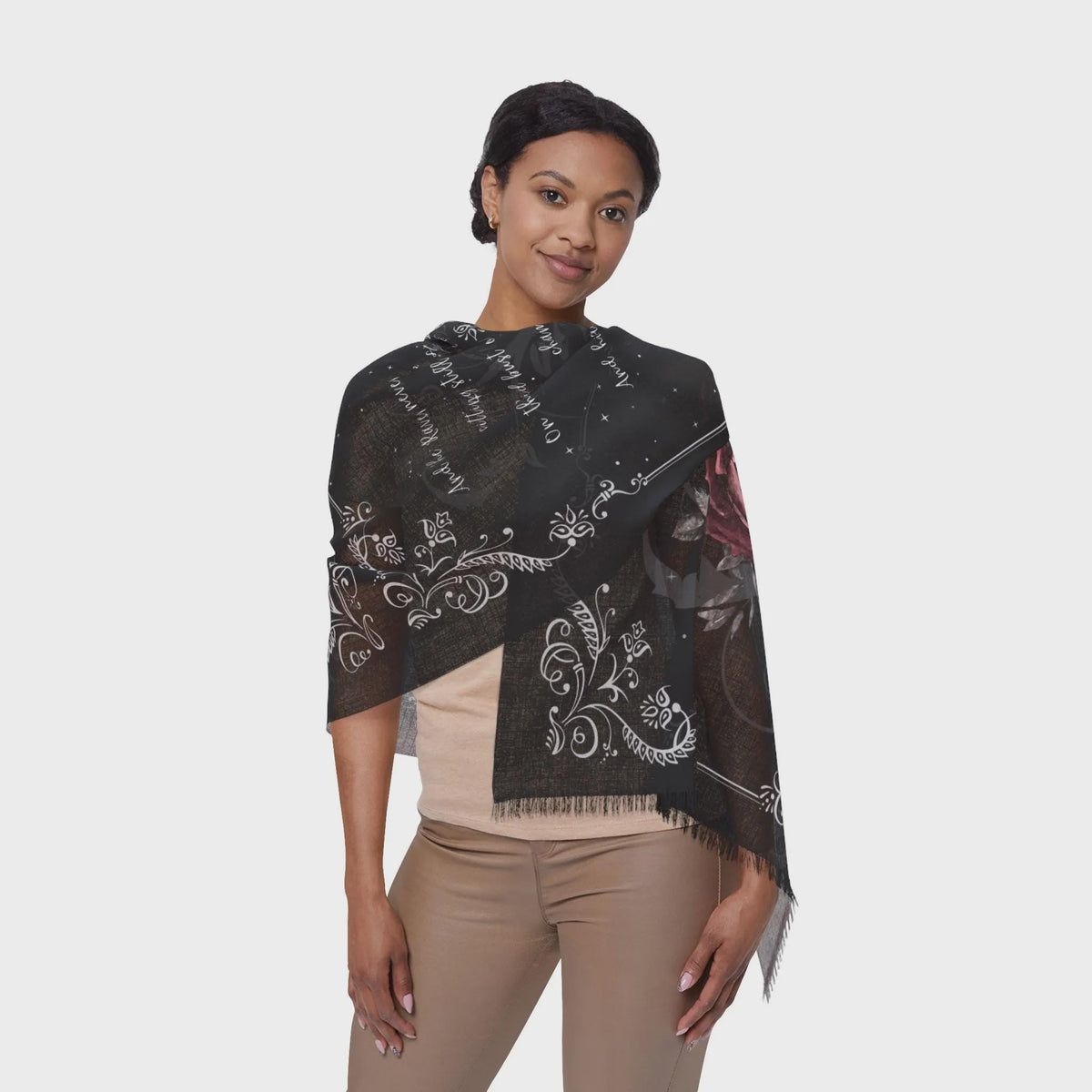 Edgar Allan Poe "The Raven" Poem Scarf: Gothic Book Lover Gift