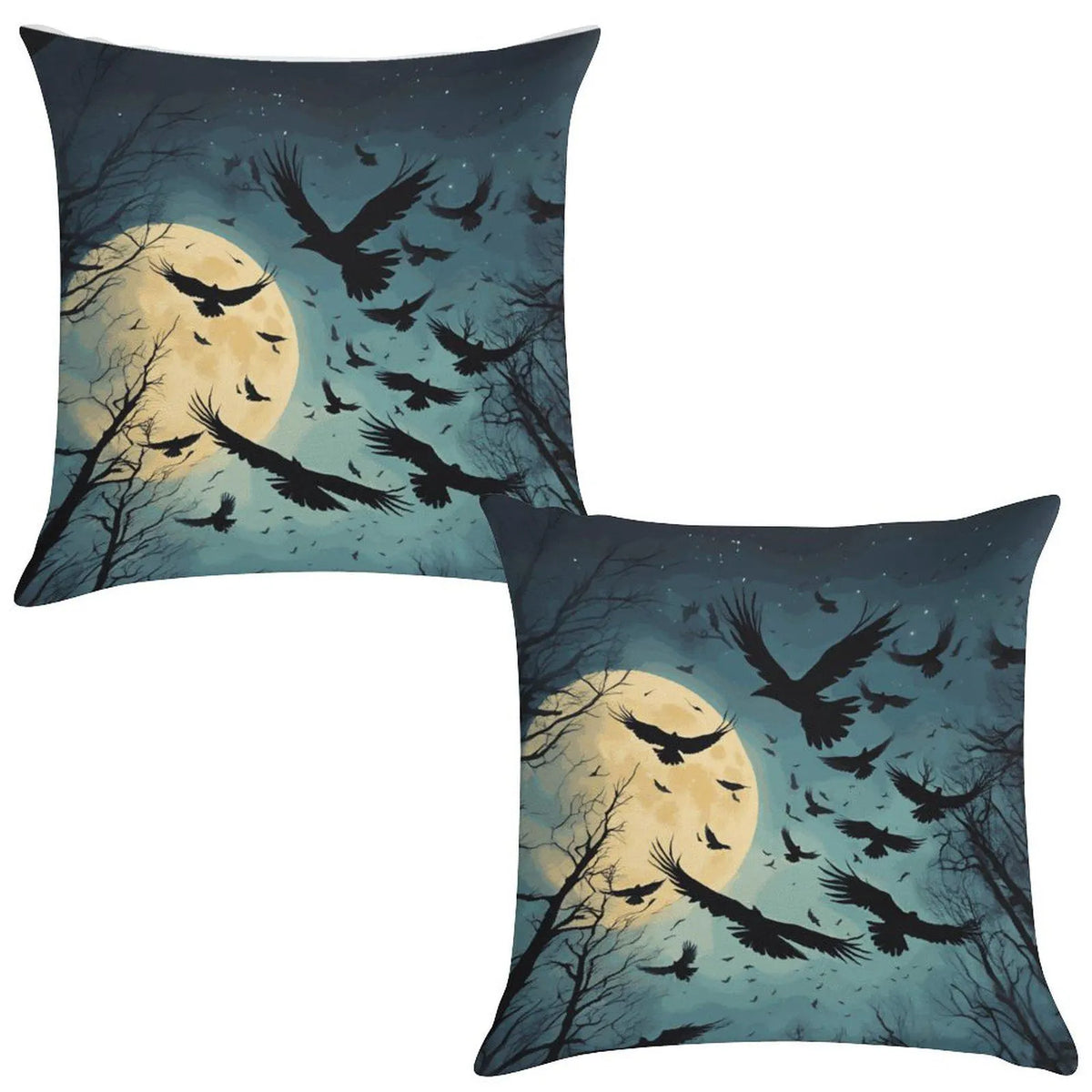Midnight Crow Throw Pillow Cases