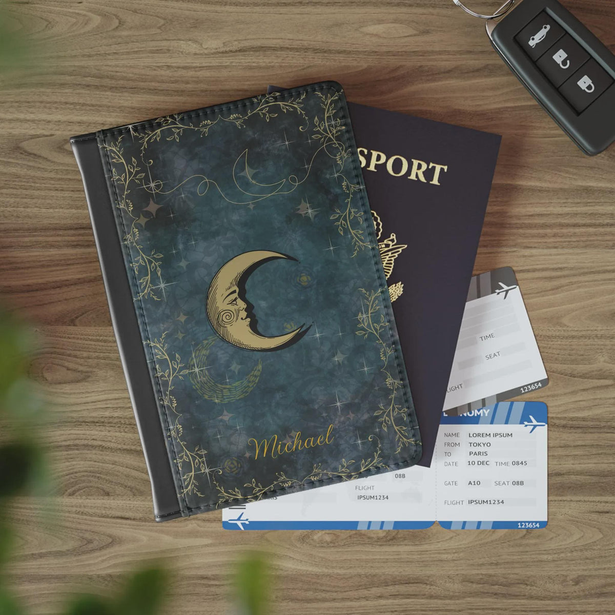 Witchy Travel Lover Gift Luna Moth Passport Holder Dark Aesthetic Travel Accessories Gothic Cover Dark Academia Whimsi Goth Travel Wallet