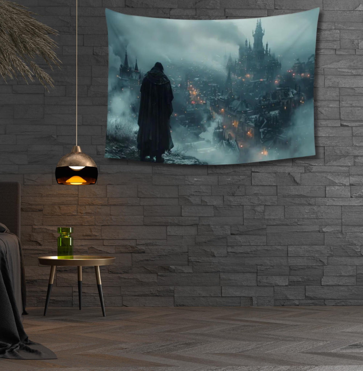 Elden Ring Goth City Tapestry for Teen Dark Academia Gothic Gamer Decor Dark Souls Fantasy Art Video Gamer Gift Wall Art Idea for Birthday