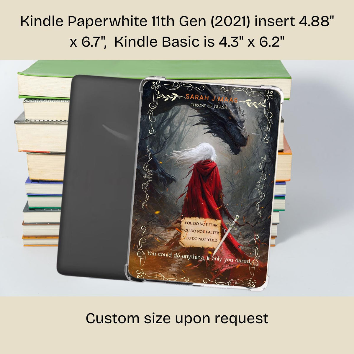 Throne of Glass Kindle Insert Manon Blackbeak Reversible E-Reader Case 5x7 Kindle decorating Aelin Galathynius TOG Stickers Bookish Merch