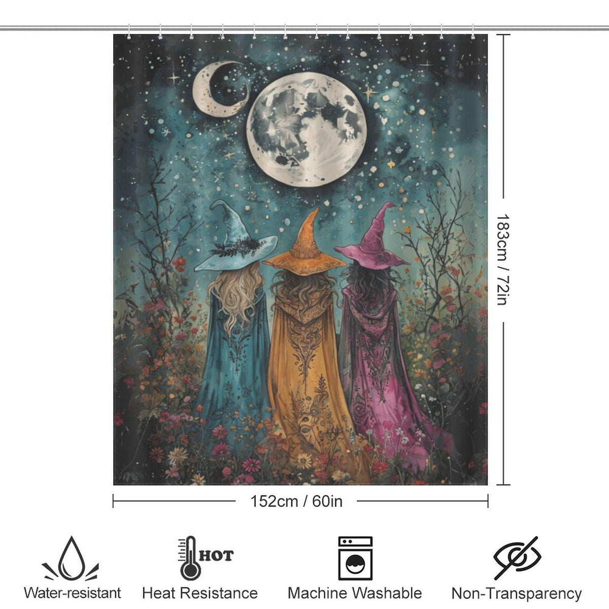 Boho Sisterhood and Moon Shower Curtain