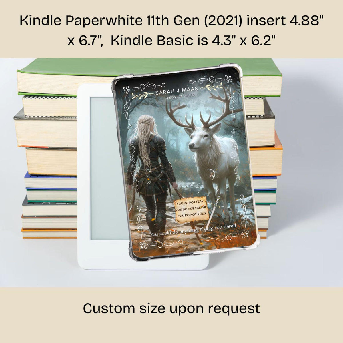 Throne of Glass Kindle Insert Manon Blackbeak Reversible E-Reader Case 5x7 Kindle decorating Aelin Galathynius TOG Stickers Bookish Merch