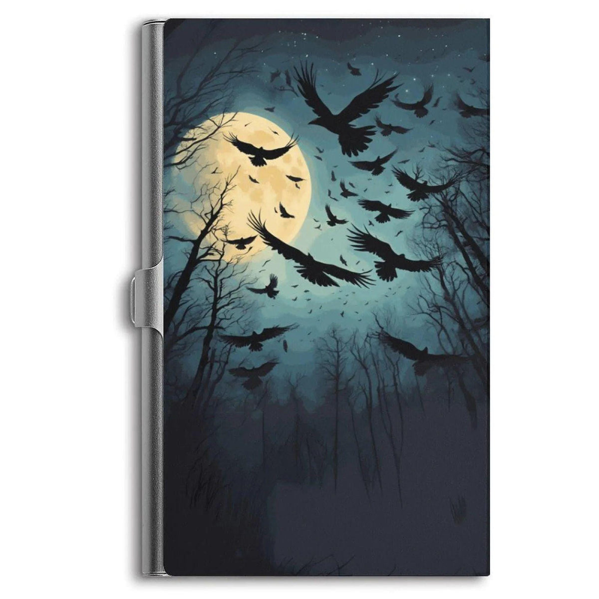 Full Moon Crow Card Holder Witchy Stash Box Gift