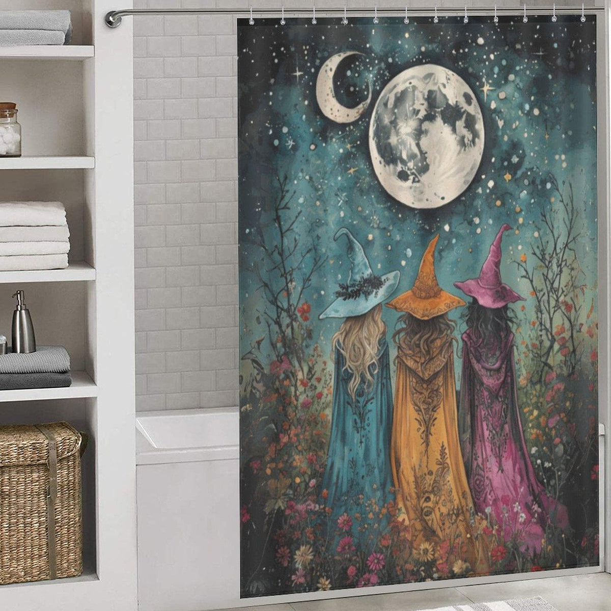 Boho Sisterhood and Moon Shower Curtain