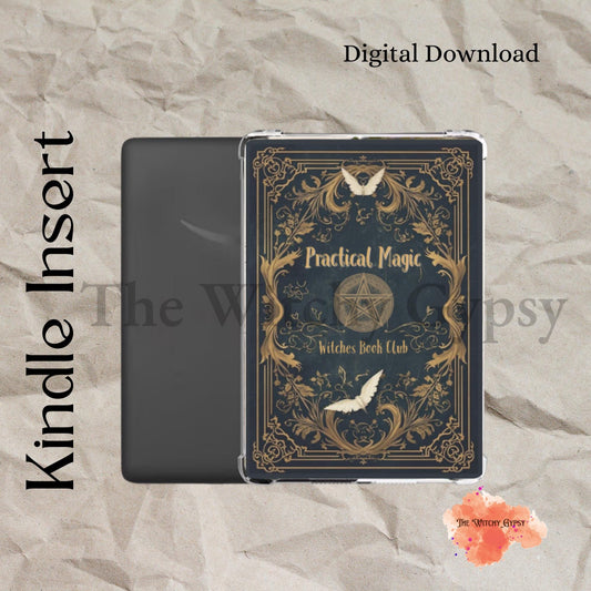 Practical Magic Witches Book Club Kindle Insert: Alice Hoffman Booknook Reversible E-Reader Kindle Case Insert Gift for Teenage Girls