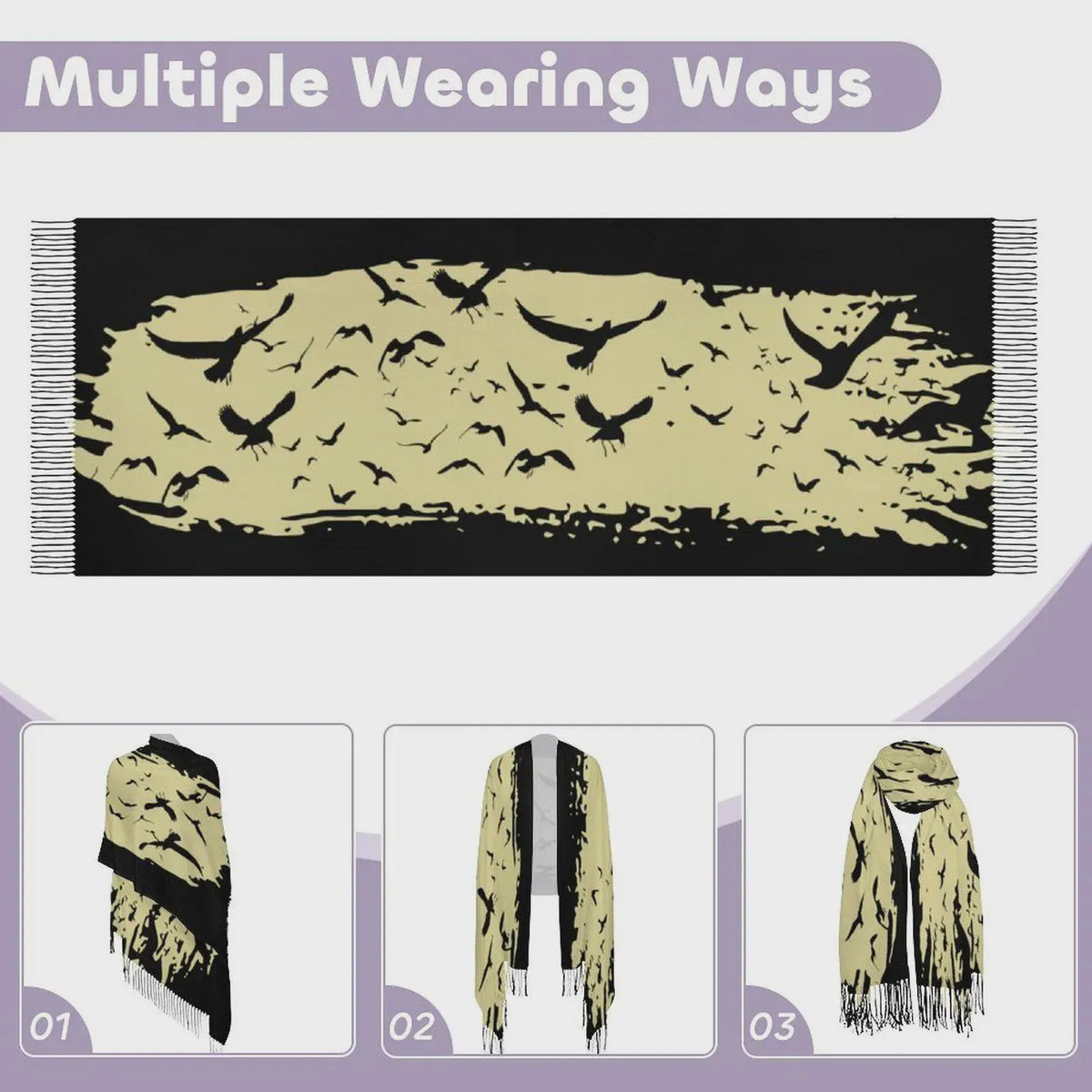 Witchy Gifts for Teen Girl Gifts for Mom Halloween Goth Winter Raven Wrap Witchy Clothing Murder of Crows Scarf Red Crow Gothic Witchy Wrap