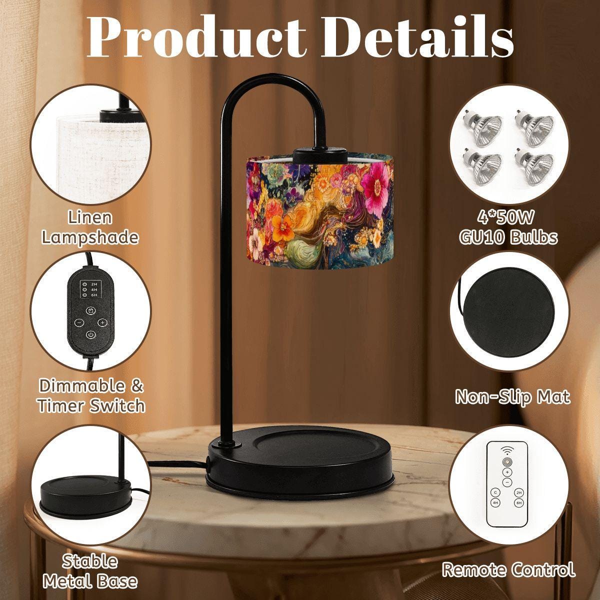 Bohemian Celestial Floral Candle Warmer