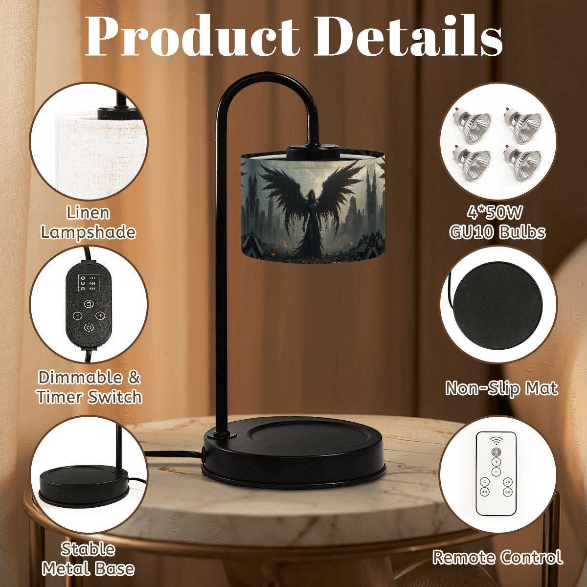 Gothic Lamp Nightlight Dark Academia Candle Warmer
