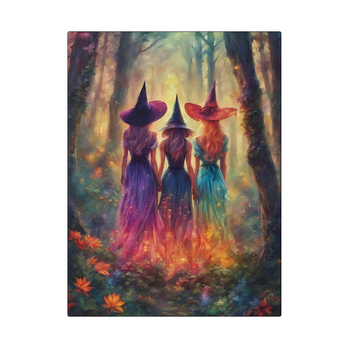 Bedroom Wall Decor Idea for Halloween Enchanting Witches Whimsigoth Entryway Decor Cottagecore Witch Painting Gift for Holidays Mystical Art