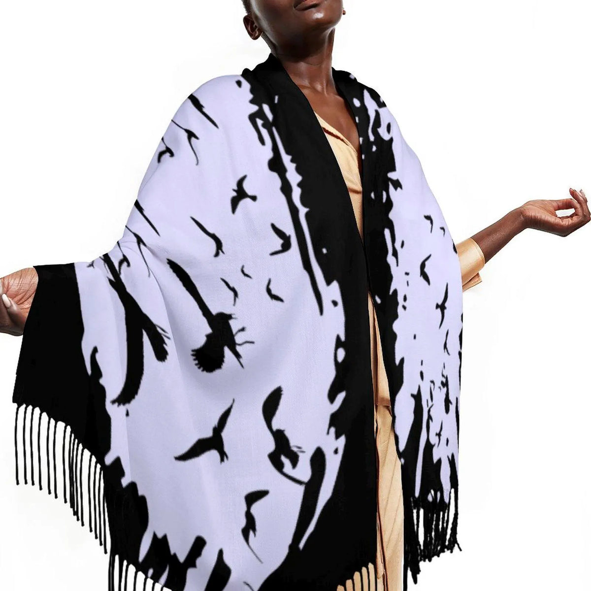 Gothic Clothing for the lil' Witch in You Murder of Crows Wrap Witchy Raven Shawl Fall Witchcore Wardrobe Gift for Sisters Mom & Daughter
