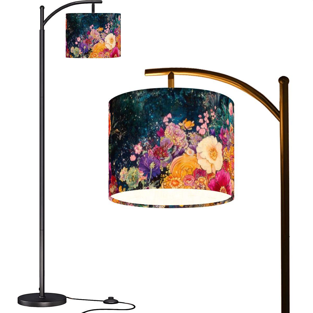 Celestial Floral Arc Floor Lamp (Made in USA) Dark Academia Victorian Decor