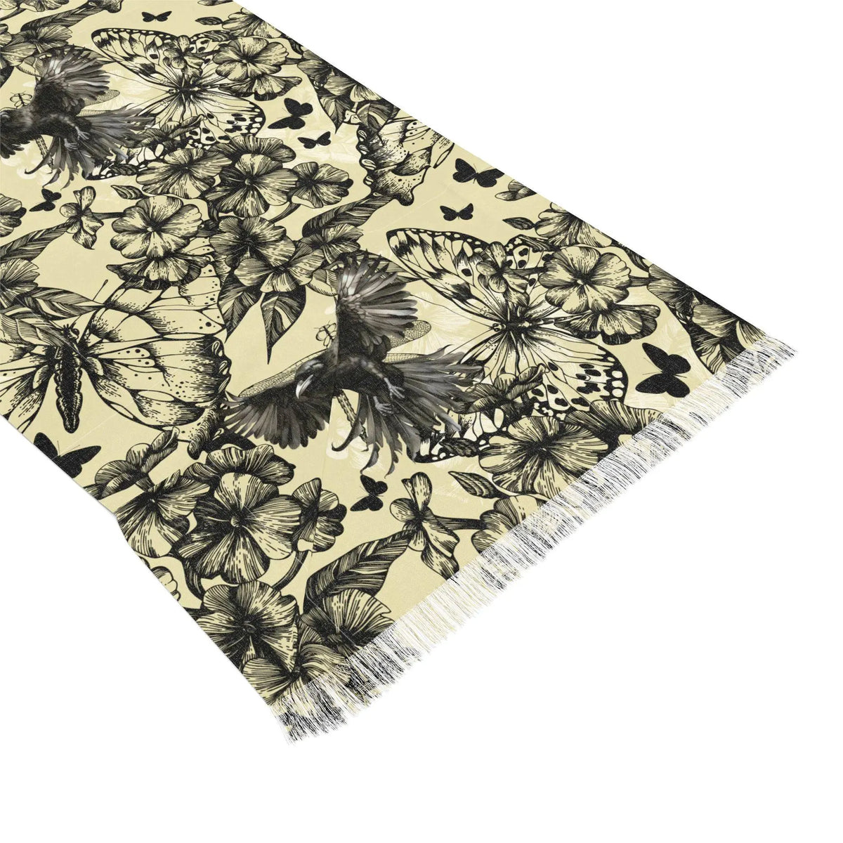 Fall Fashion Gift for Him William Morris Inspired Lightweight Dark Academia Shawl Crow Wrap Men & Women Designer Scarf Fashion Accessory