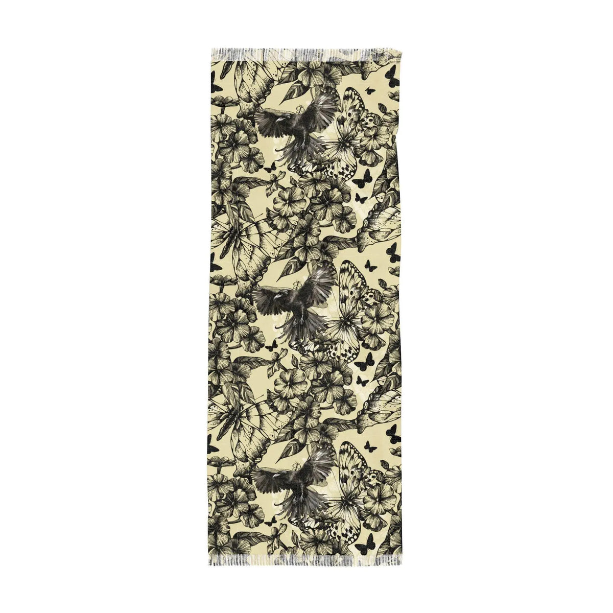 Fall Fashion Gift for Him William Morris Inspired Lightweight Dark Academia Shawl Crow Wrap Men & Women Designer Scarf Fashion Accessory