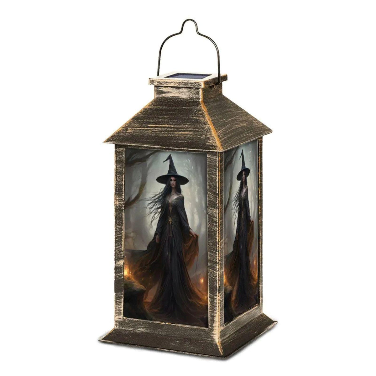 Whimsigoth Decor Halloween Solar Lantern Garden Lights Mystical Holiday Gothic Fall Spooky Patio Lamp Morrigan Goddess Goth Witchy Accessory