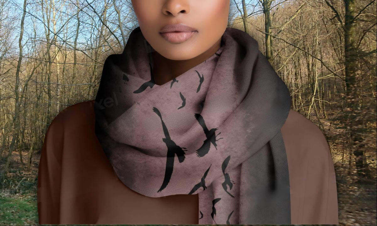 Raven Oxblood Scarf Christmas Gift for Witchy Mom Moody Gothic Shawl Cape Sorcière Crow Scarf for Halloween Festival Witchy Wrap for Bestie