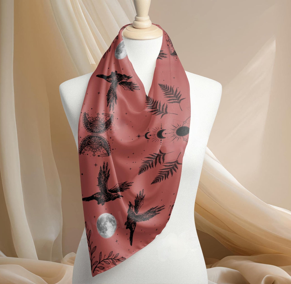 Magical Witch Square Gift for Mom Mystical Head Scarf for Gothic Halloween