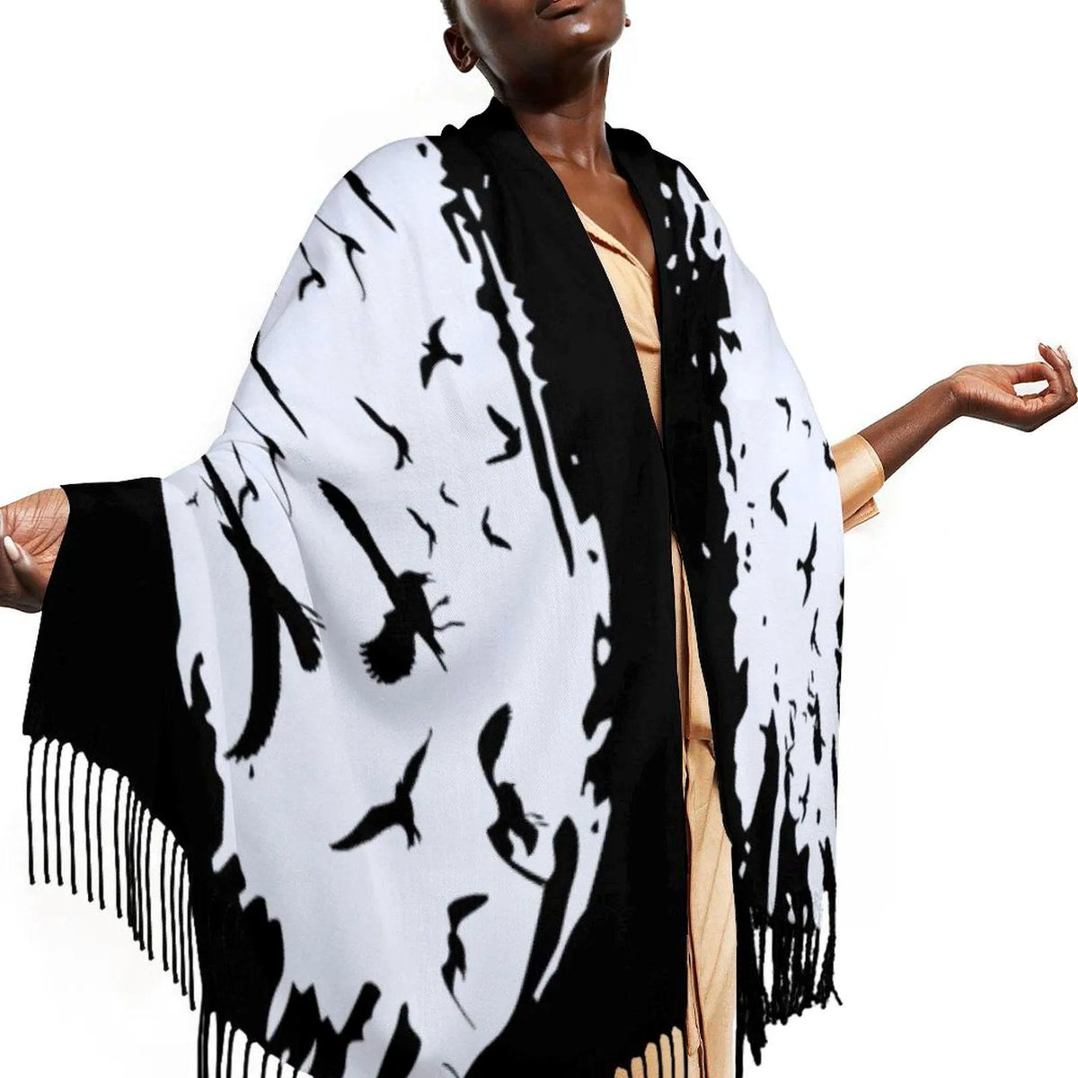 Gothic Clothing for the lil' Witch in You Murder of Crows Wrap Witchy Raven Shawl Fall Witchcore Wardrobe Gift for Sisters Mom & Daughter