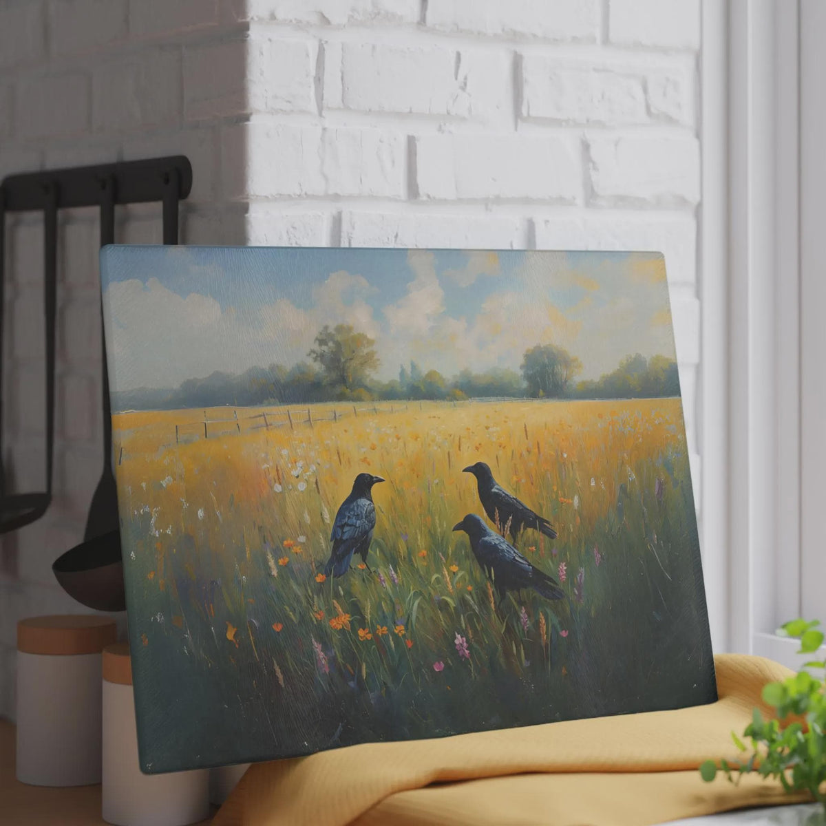 Cottagecore Farmhouse Gift Idea for Crow Lover Kitchen Witch Idea for Autumn Host Gift Fairytale Castle Storybook Decor for Whimsical Home