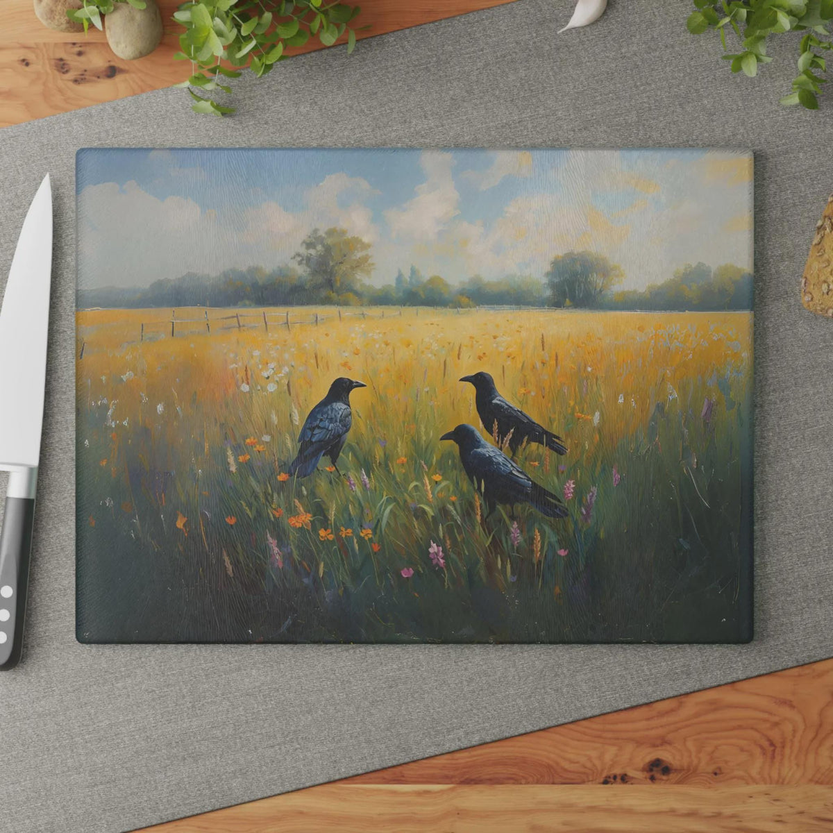 Cottagecore Farmhouse Gift Idea for Crow Lover Kitchen Witch Idea for Autumn Host Gift Fairytale Castle Storybook Decor for Whimsical Home