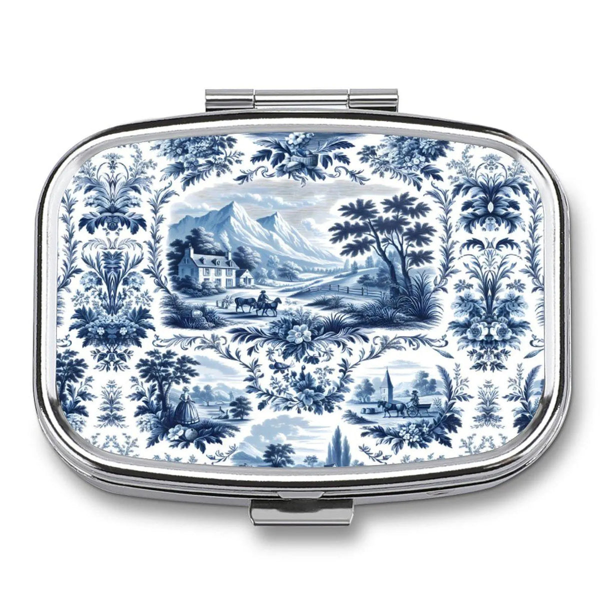 French Country Farmhouse Pocket Mirror & Pill Box
