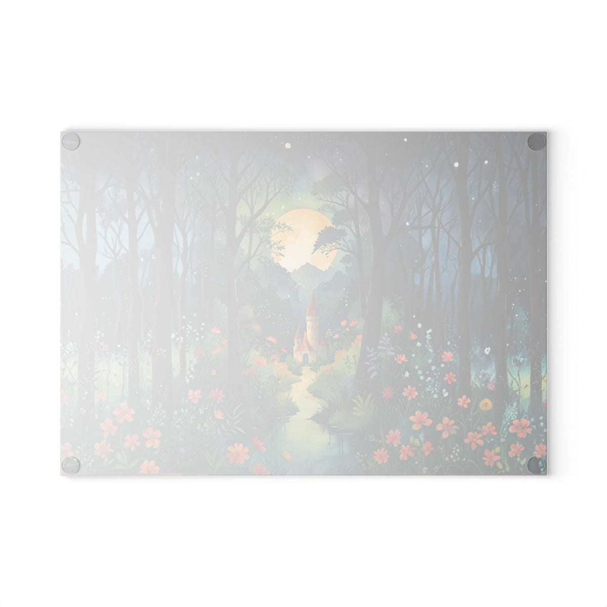 Enchanted Kitchen Storybook Decor for Whimsical Home Fairytale Castle Glass Cutting Board Cottagecore Farmhouse Gift Idea for Crow Lover