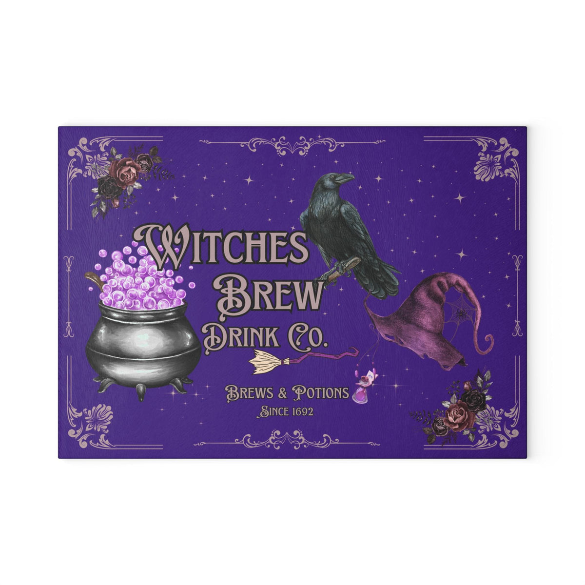 Kitchen Witch Gift for Mom Daughter Practical Magic Accessory for Witch Essential Witches Brew Midnight Margaritas Raven Glass Cutting Board