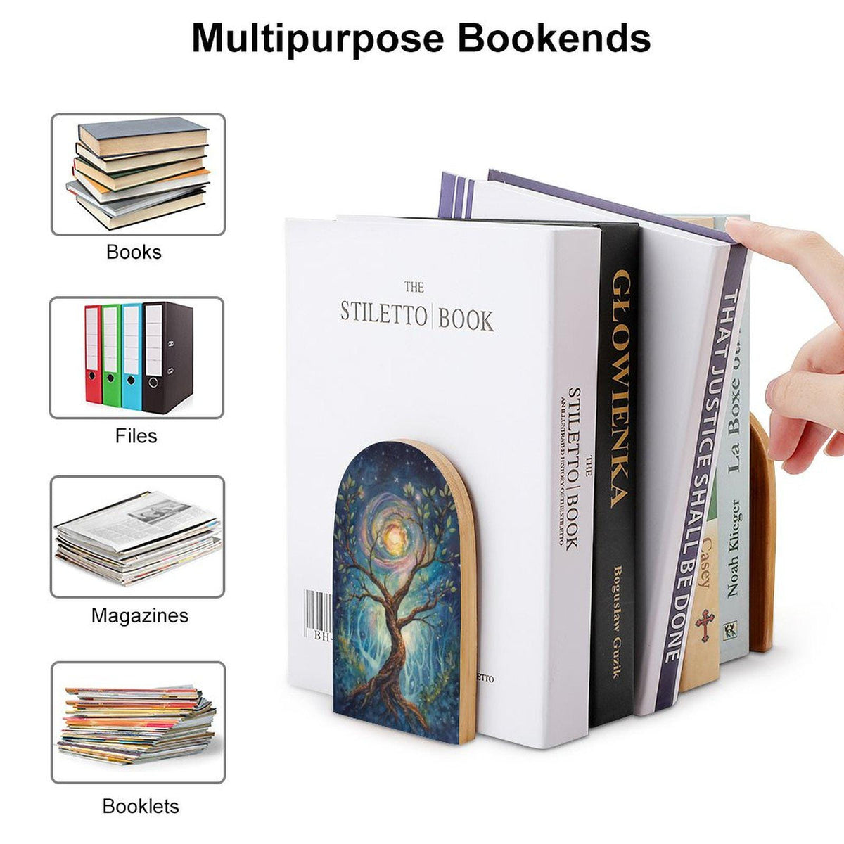 Witchy Bookends Book Lover Gift Idea for Teen Gift for the Holiday Tree of Life Wood Librarycore Office Decor Whimsi Mystical Booknook Decor
