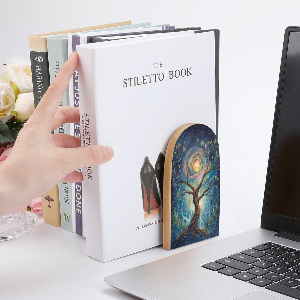 Witchy Bookends Book Lover Gift Idea for Teen Gift for the Holiday Tree of Life Wood Librarycore Office Decor Whimsi Mystical Booknook Decor