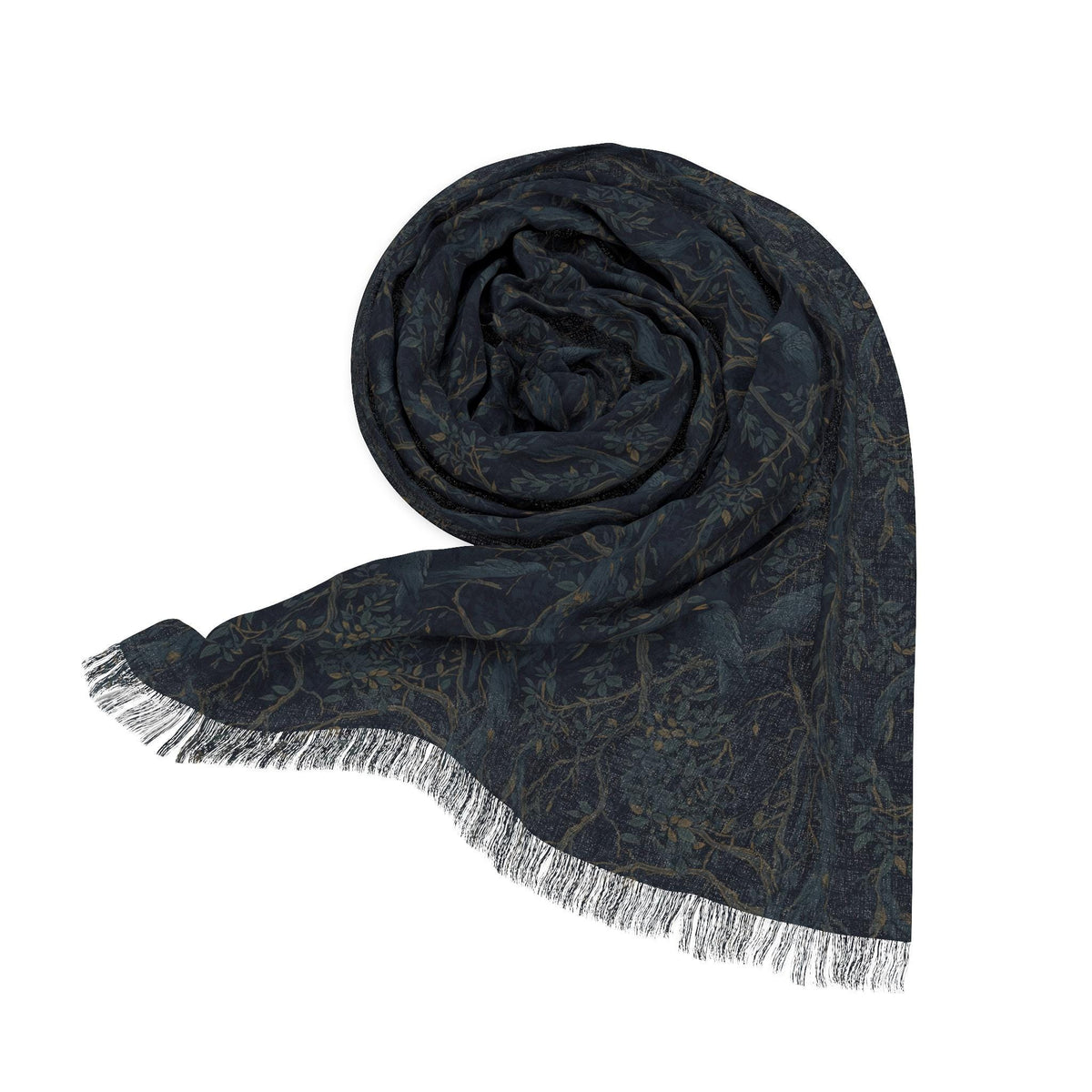 Fall Fashion Gift for Him William Morris Inspired Lightweight Dark Academia Shawl Crow Wrap Men & Women Designer Scarf Fashion Accessory