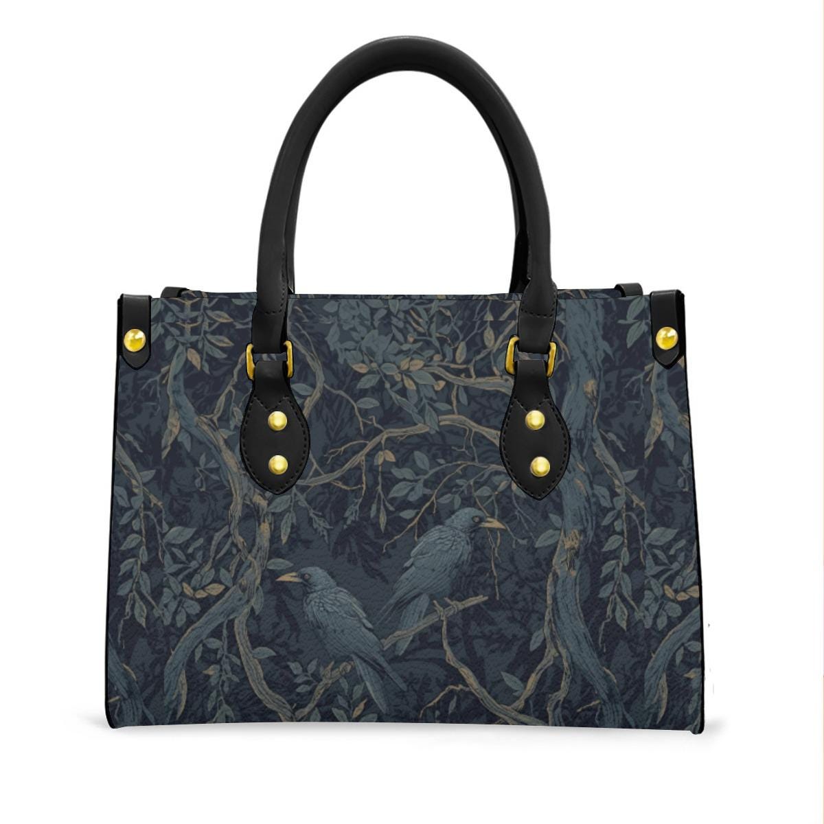 William Morris Inspired Crow Tote Bag - Dark Academia Purse