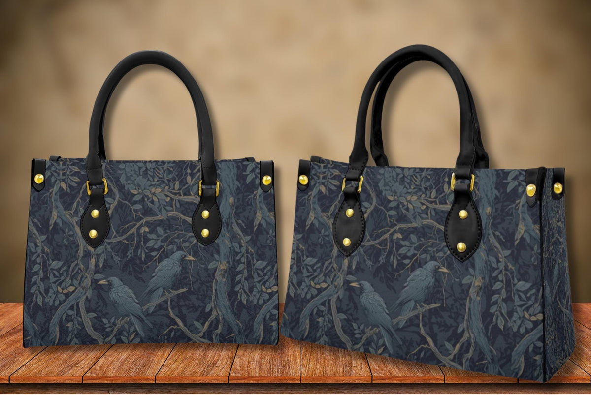 William Morris Inspired Crow Tote Bag - Dark Academia Purse