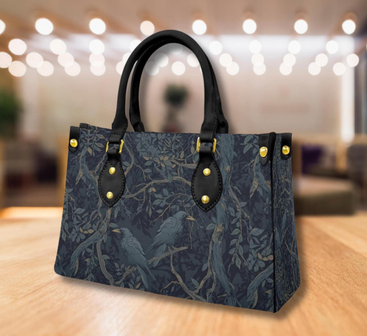 William Morris Inspired Crow Tote Bag - Dark Academia Purse