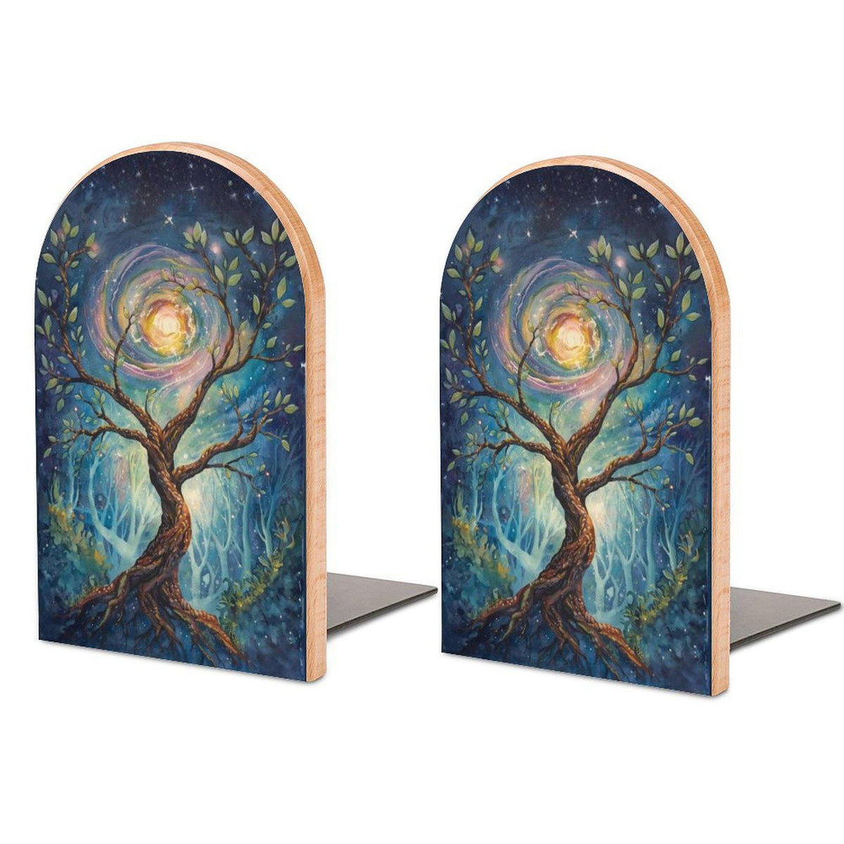 Witchy Bookends Book Lover Gift Idea for Teen Gift for the Holiday Tree of Life Wood Librarycore Office Decor Whimsi Mystical Booknook Decor