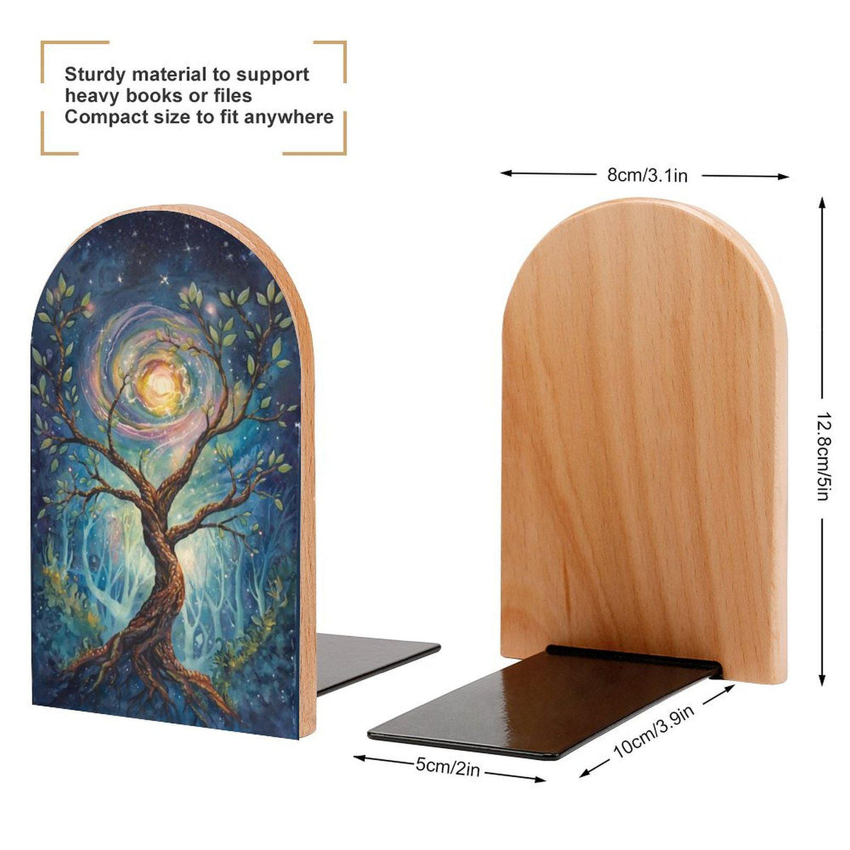 Witchy Bookends Book Lover Gift Idea for Teen Gift for the Holiday Tree of Life Wood Librarycore Office Decor Whimsi Mystical Booknook Decor