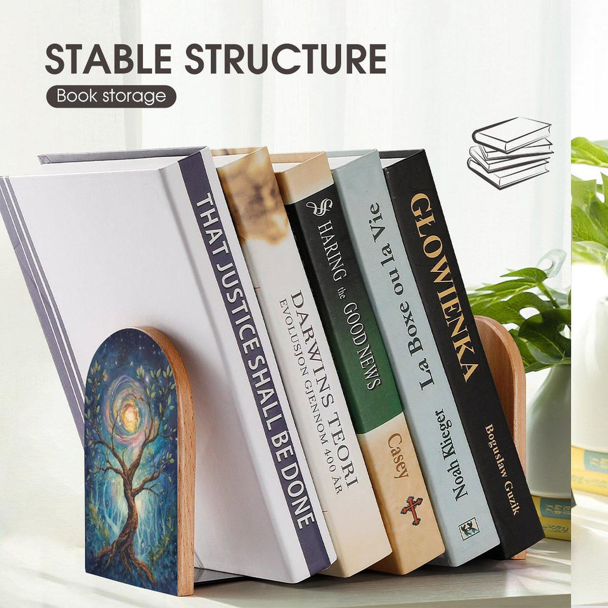 Witchy Bookends Book Lover Gift Idea for Teen Gift for the Holiday Tree of Life Wood Librarycore Office Decor Whimsi Mystical Booknook Decor
