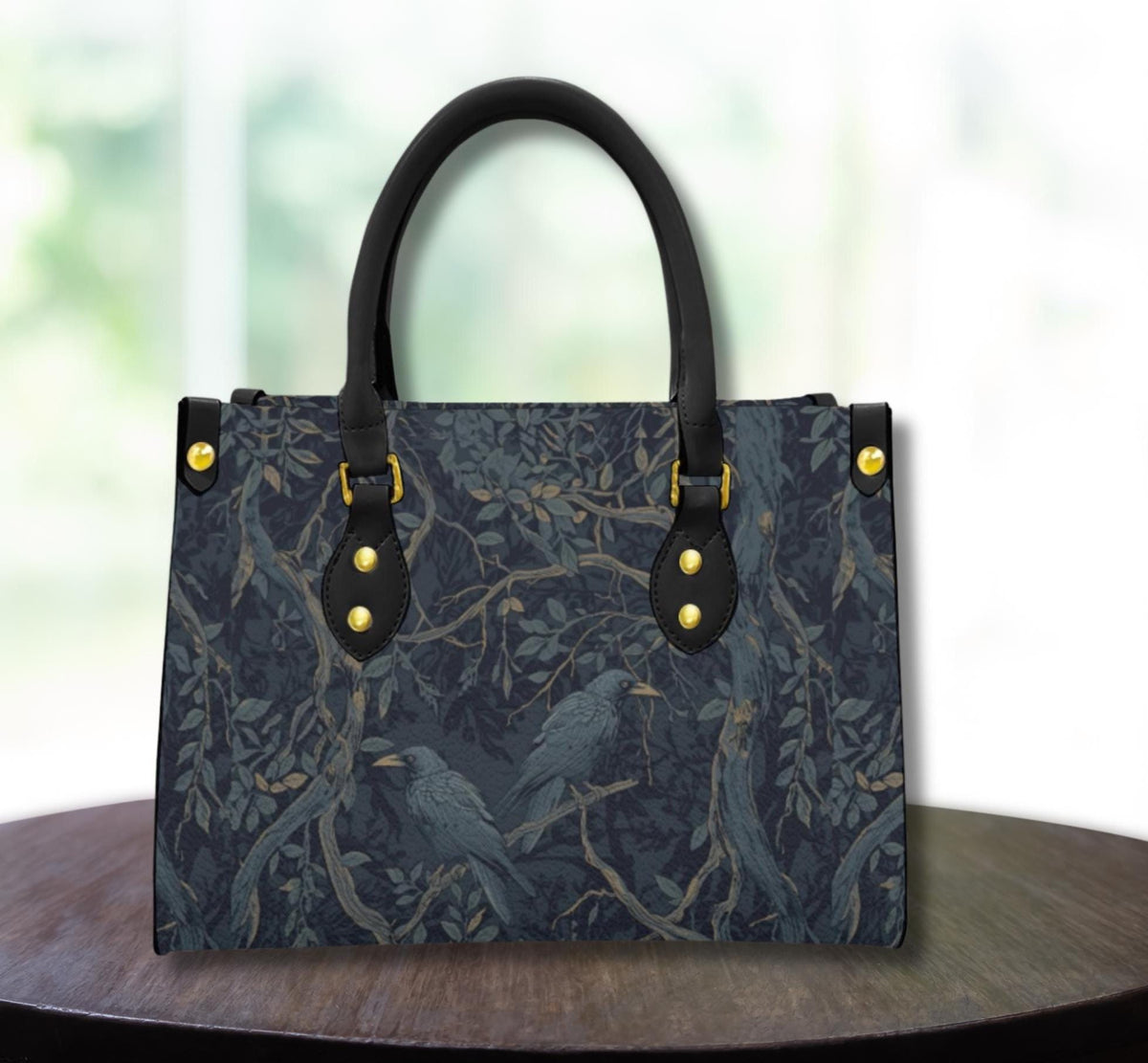 William Morris Inspired Crow Tote Bag - Dark Academia Purse