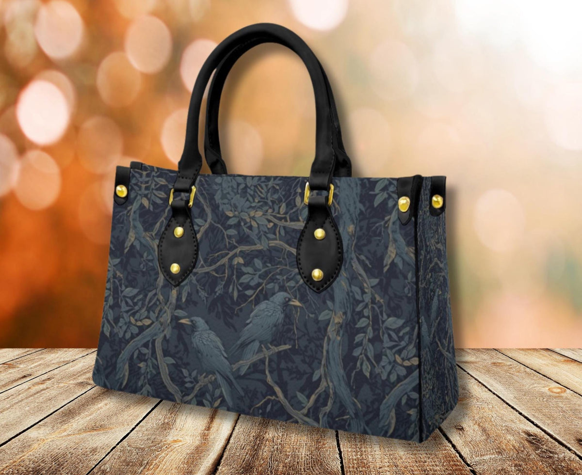 William Morris Inspired Crow Tote Bag - Dark Academia Purse