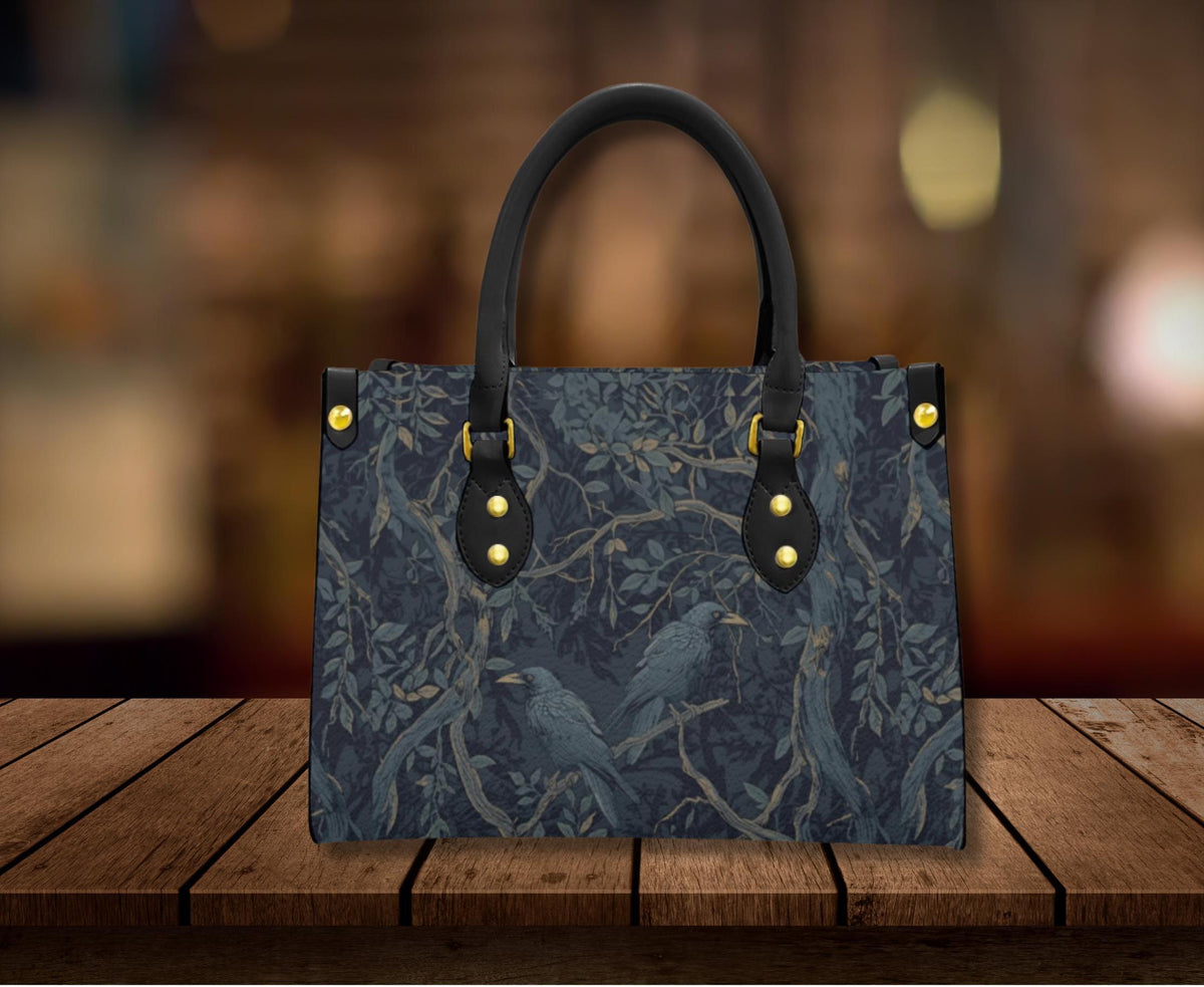 William Morris Inspired Crow Tote Bag - Dark Academia Purse