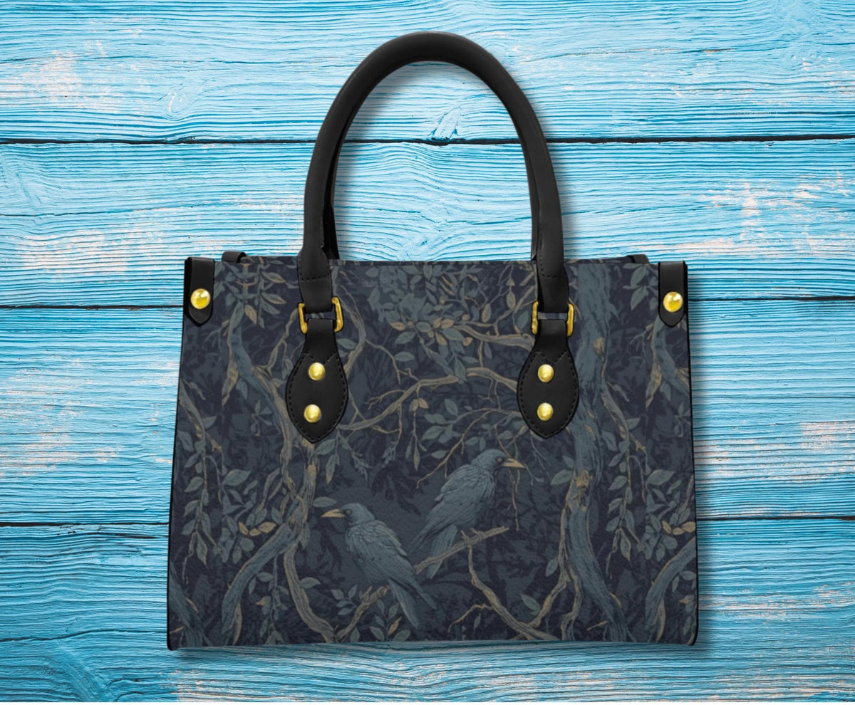 William Morris Inspired Crow Tote Bag - Dark Academia Purse