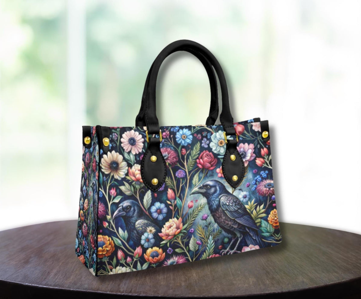 Dark Romance Crow Floral Handbag