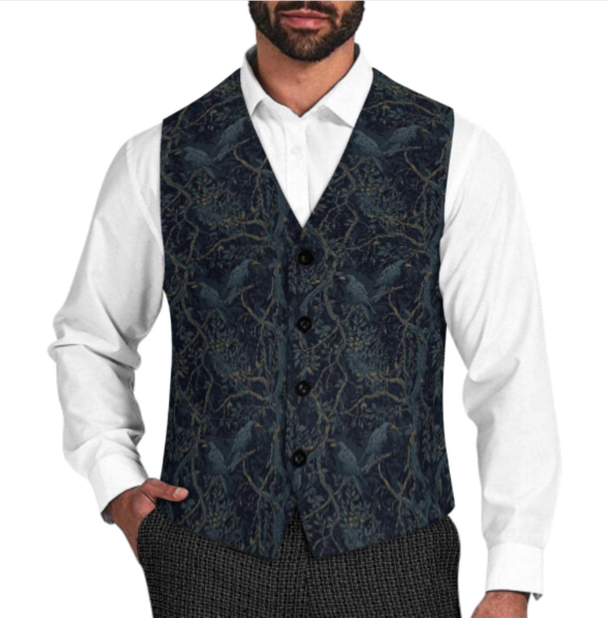 Ren Faire William Morris Inspired Wedding Guest Father of the Bride Gift for Dad Dark Academia Goth Victorian Vest Groomsman Cool Dads Club