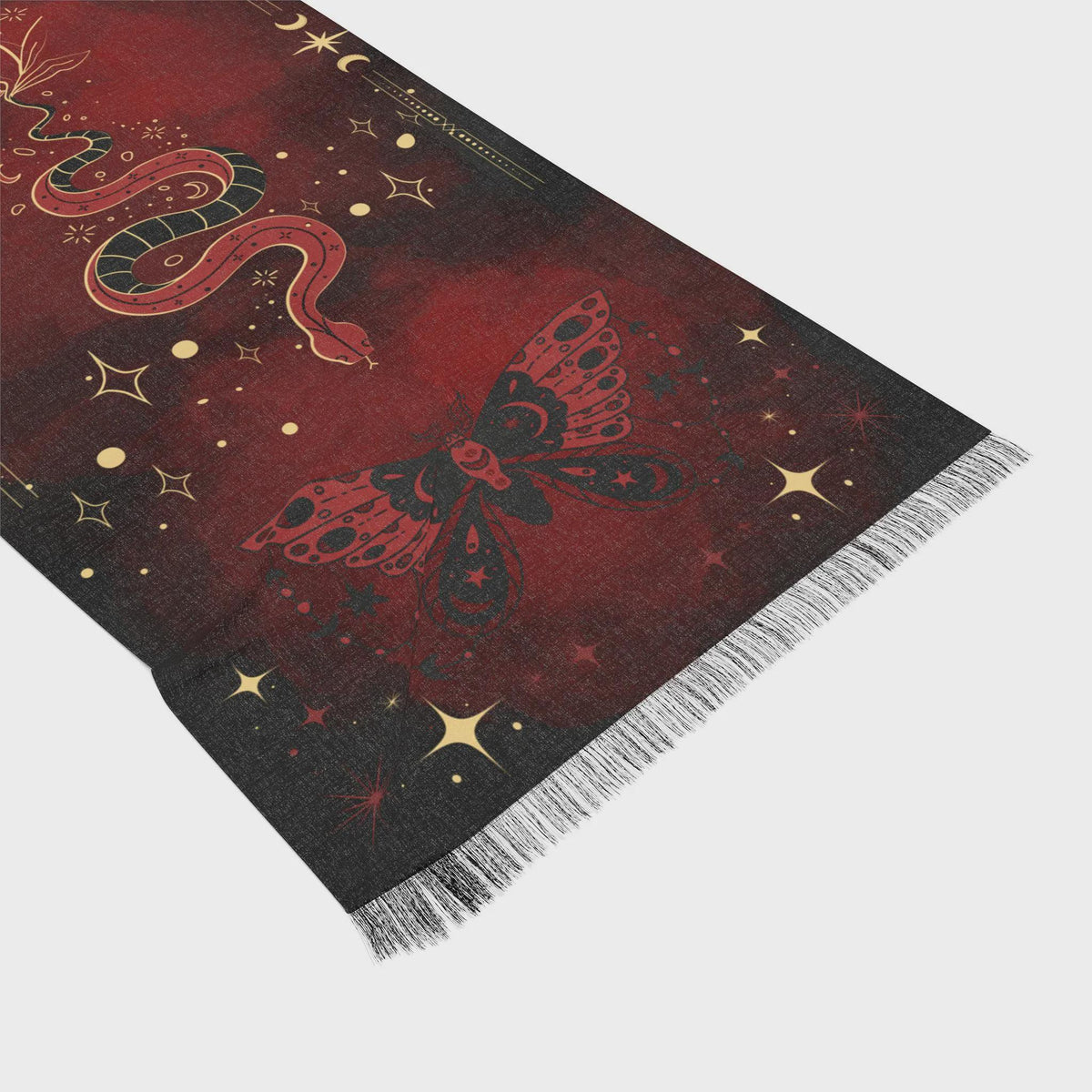 Dark Romance Salem Rave Pashmina Lunamoth Hijab 18th Birthday Gifts for Mom Gift Idea for the Holidays Botanical Wrap for Witchy Sister