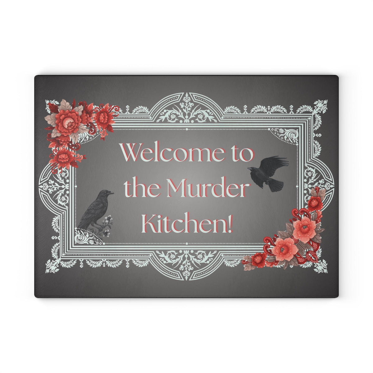 Halloween Cutting Board Kitchen Glass Chopping Board For Haunted Mansion Whimsigoth Edgar Allan Poe Fall Hosting Decor BF Going Away Gift